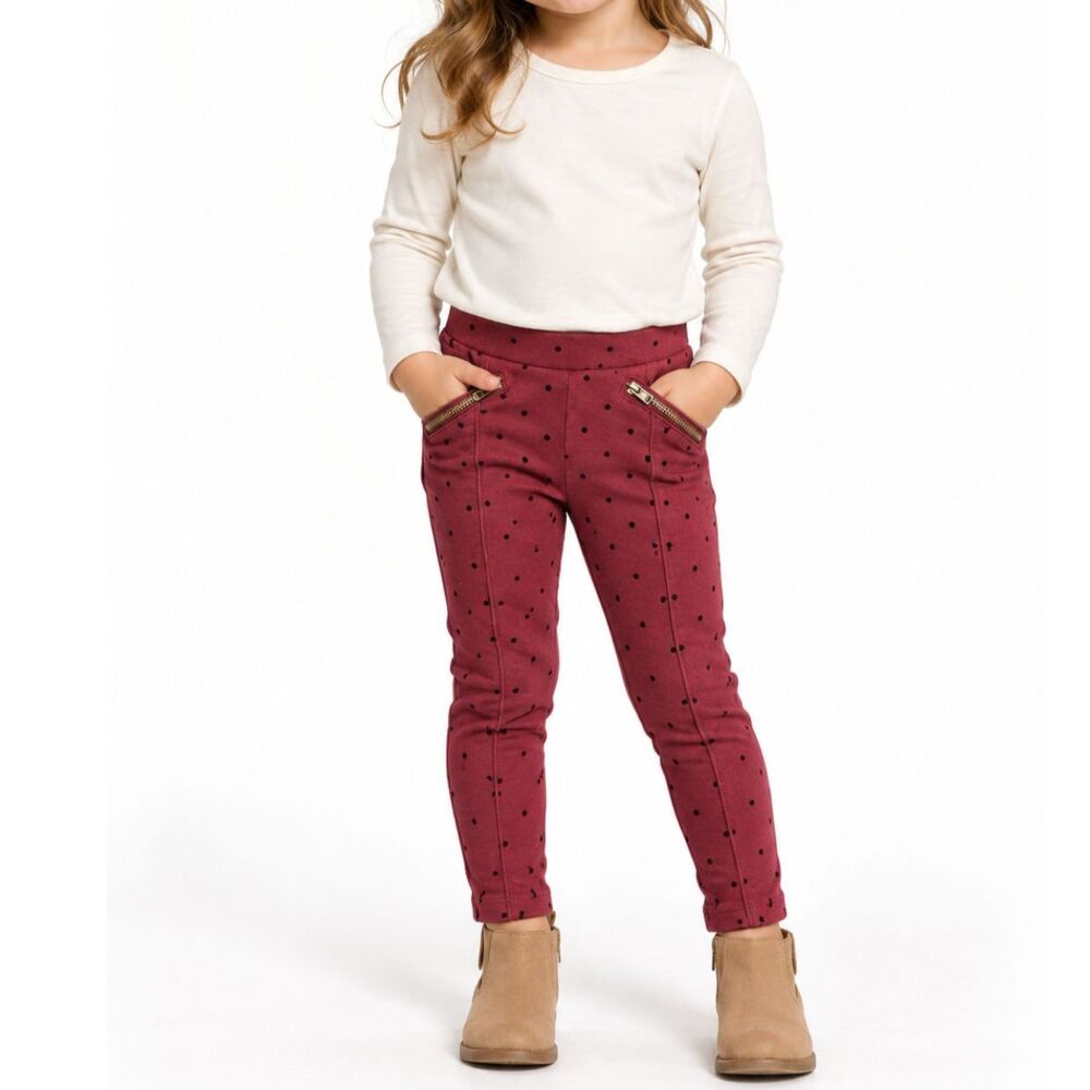 🔥 5 for $30 🔥 Old Navy Burgundy Polka Dot Leggings | 3T